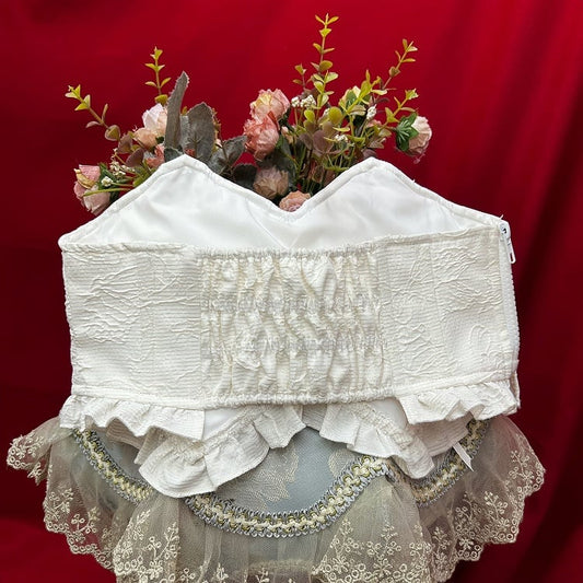White Jacquard Gothic Lolita Corset Belt