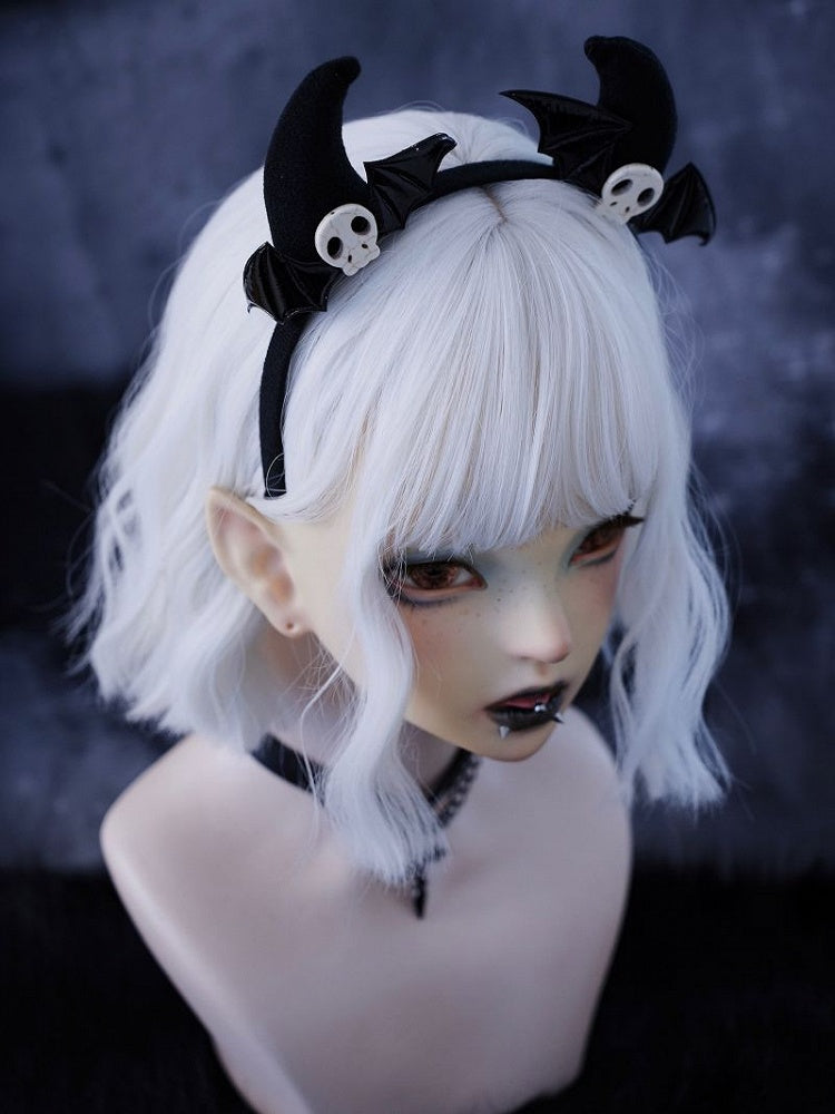 Skull Wings Decorated Black Devil Horns KC