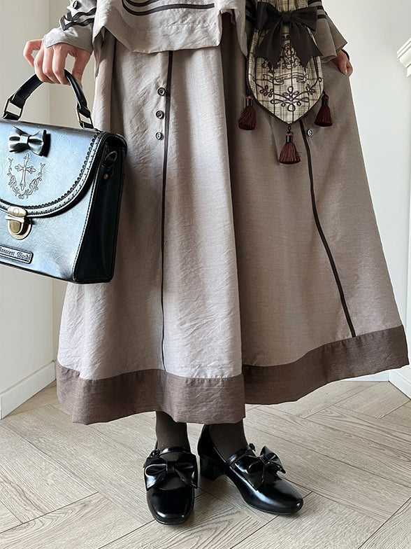 Sophisticated Lolita Black Mid Heels in PU Leather with Bow Details & Ornate Heart Fastener