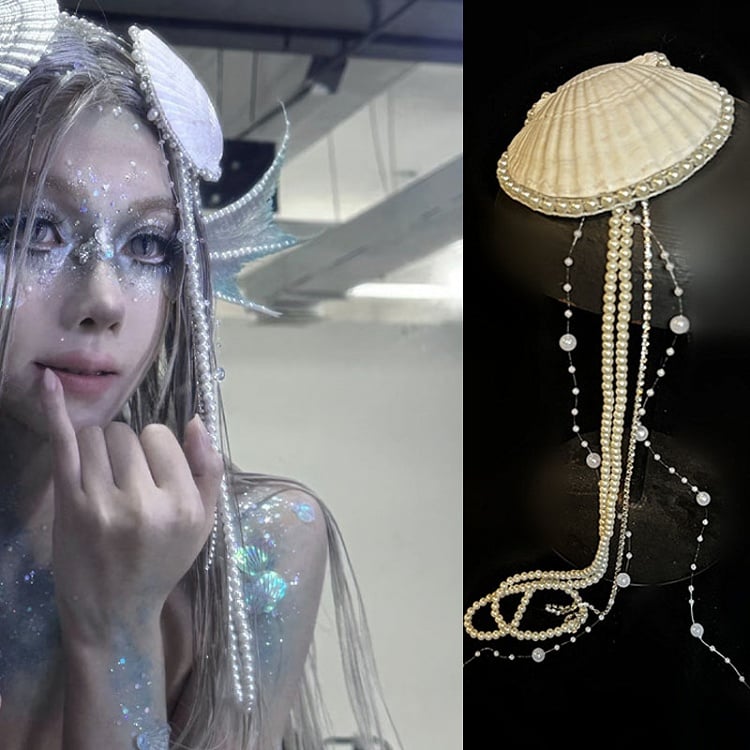Sea Shell and Bead Chain Design Fairy Goth Mermaid Headpieces Set