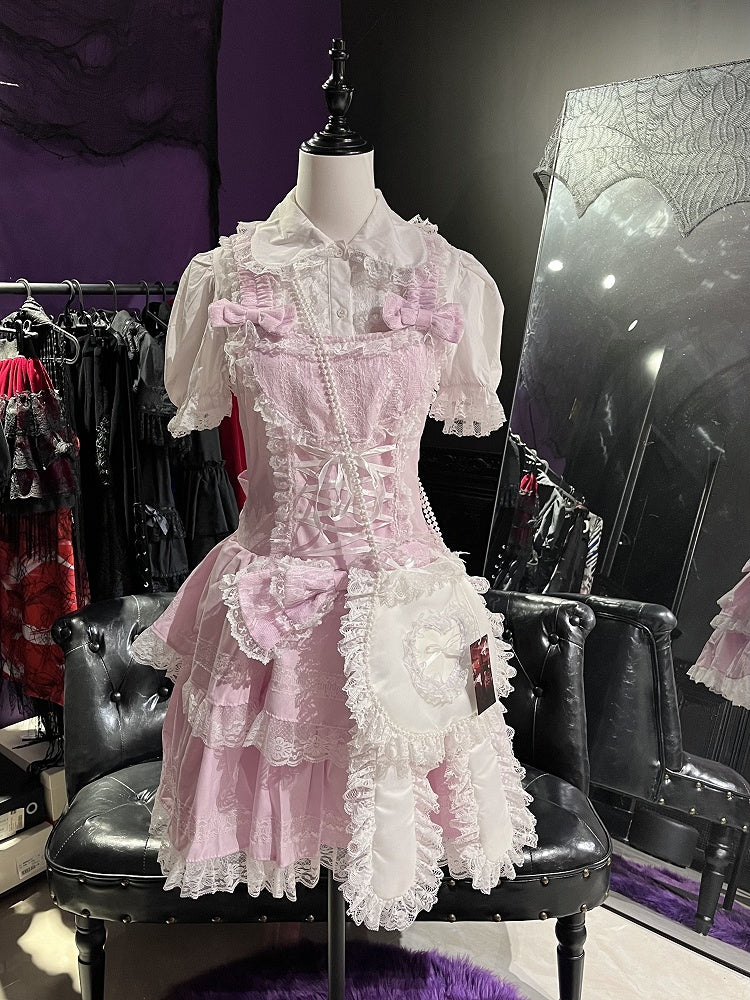 Lolita Crossbody Bag with Rabbit Ears and Beaded Chain 3 Color Options