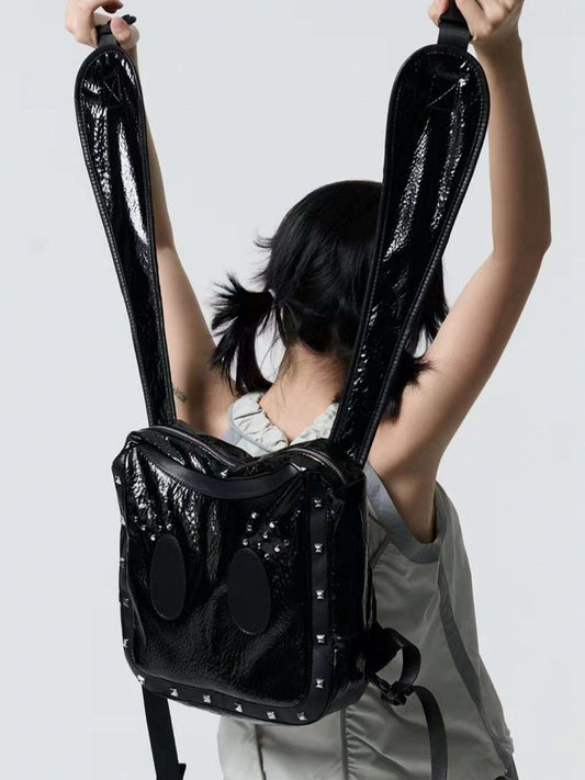 Black Punk Studs Large Capacity Bunny Crossbody