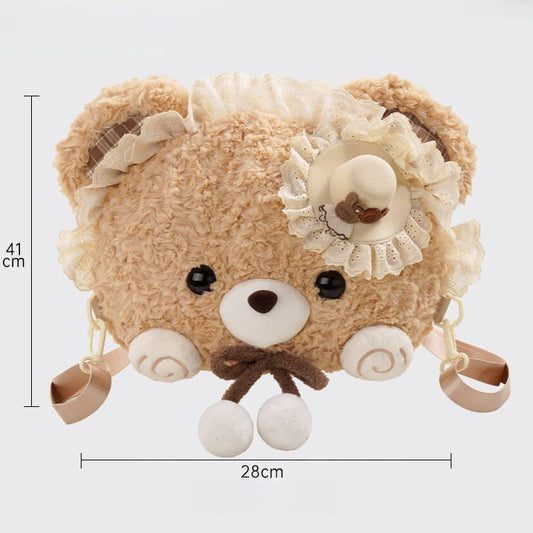 Brown Kawaii Oversized Bear Backpack With Detachable Straps