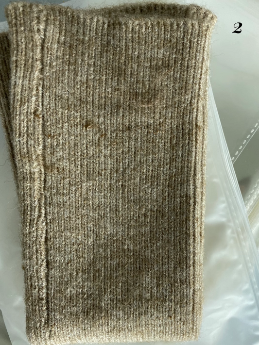 Coffee Shaggy Wasteland Punk Leg Warmers + Brown Stirrup Leg Warmers Set