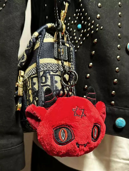 Red Devil Gothic Plush Key Chain Charm