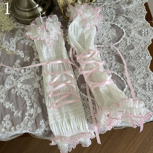 5 Options Bowknot Details Lace-up Lolita Sleeves