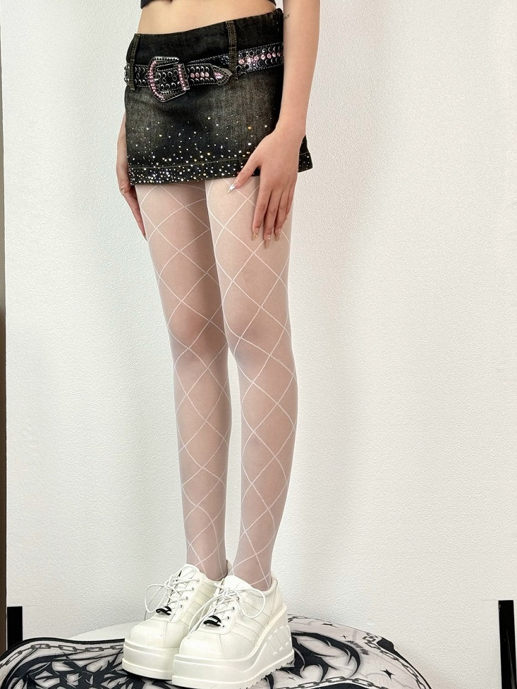 Black/White Diamond Pattern TIghts