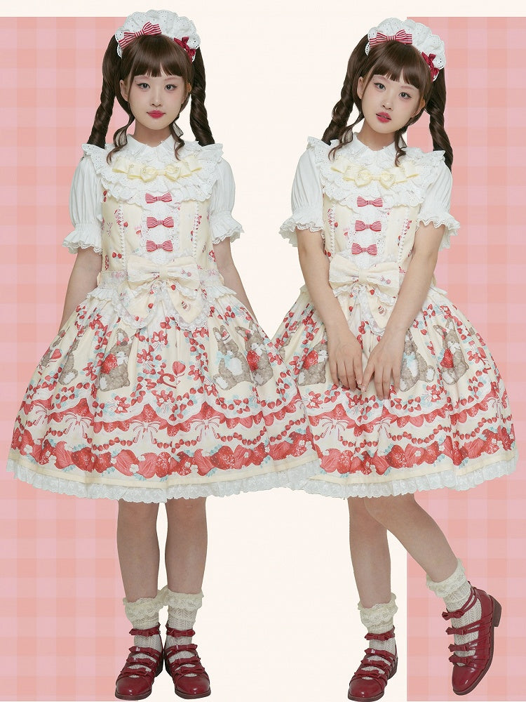 Red Bowknots White Lace KC