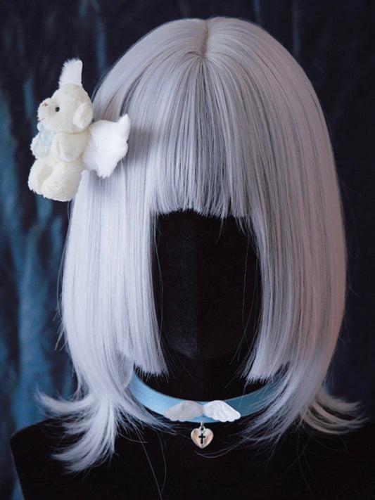 Plush Angel Wings White Handmade Teddy Hairclip