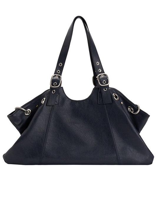 Edgy Black Large Capacity Minimalist Tote Bag