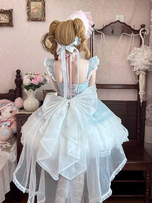 White Organza Big Bow Train