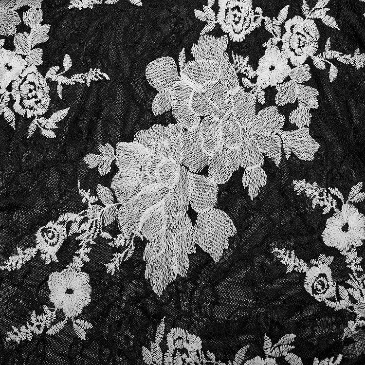 Black and White Goth Men's Floral Shirt
