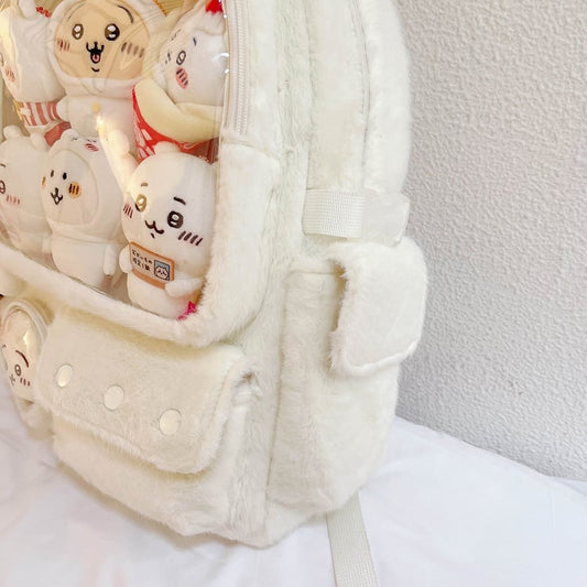 White Plush Ita Backpack