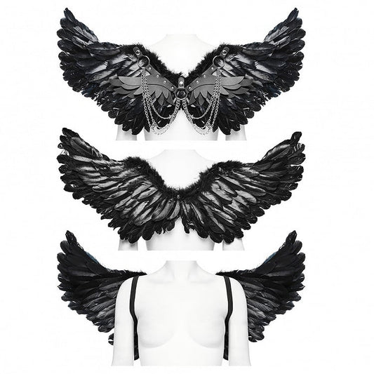 Black Punk Feather Wing Harness
