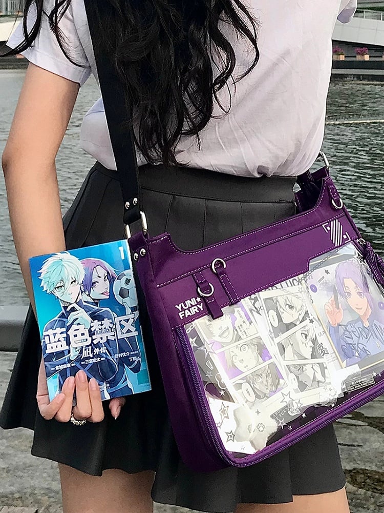 Purple Adjustable Strap Large Capacity Unisex Nylon Ita Bag