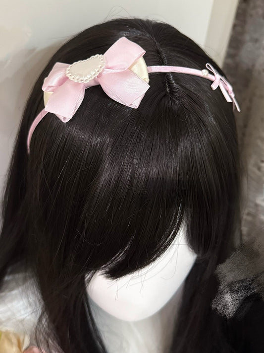 Pink/Blue&Pink Heart Decorated Bowknot Details KC