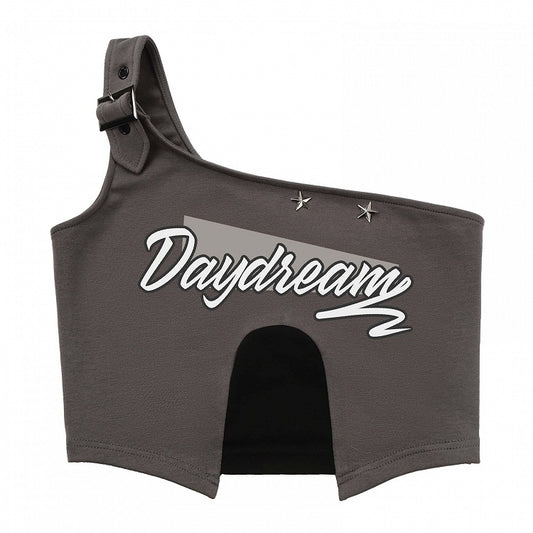 Black and Gray One Shoulder Cargo Top