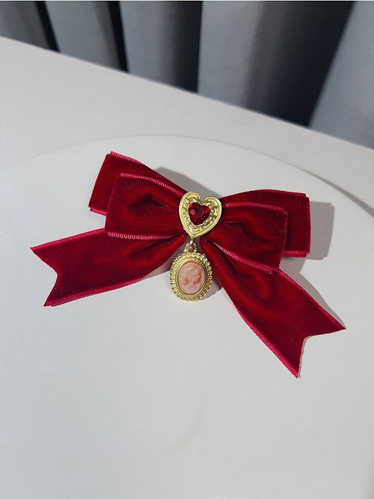 6 Color Options Accessory Charm Heart Decorated Bow Tie