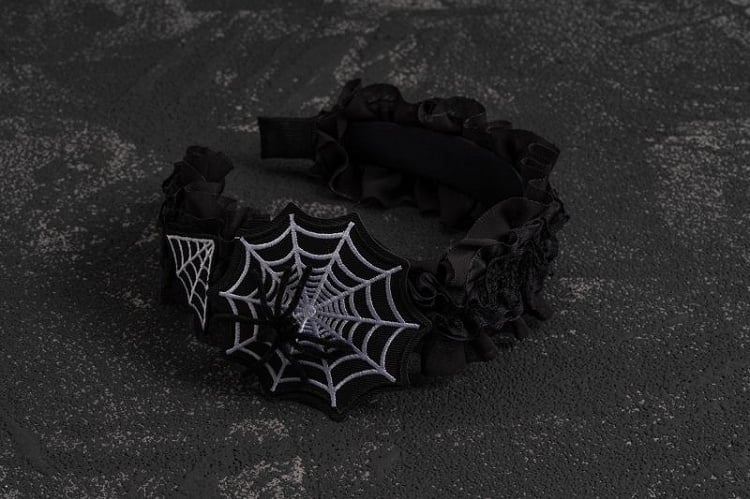 Goth Spider Detail Spider Web Ruffled KC