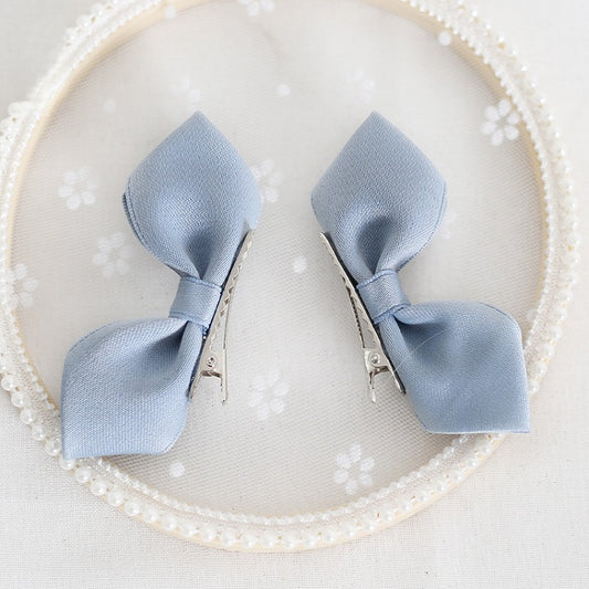 Dusty Pink / Dusty Blue A Pair of Sweet Bowknot Hairclips