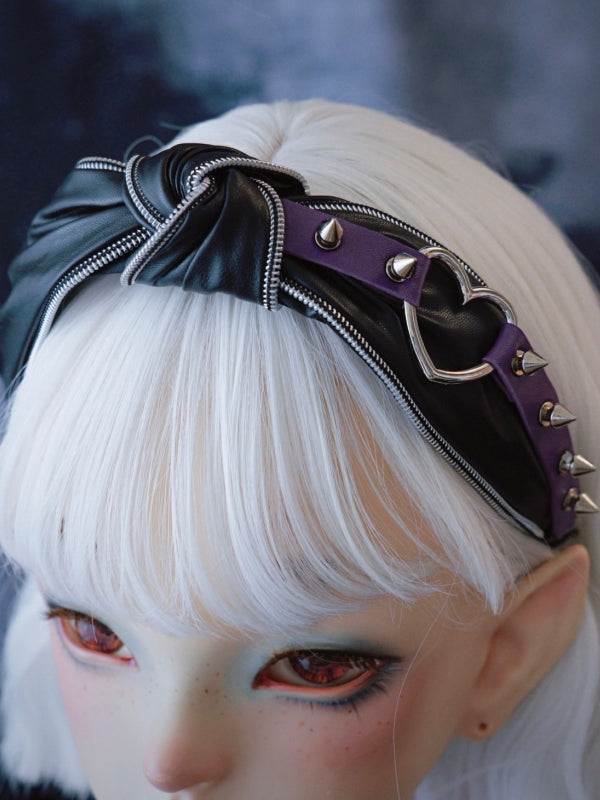 Black And Purple Gothic Knot Buckle Decorated Studs Design KC