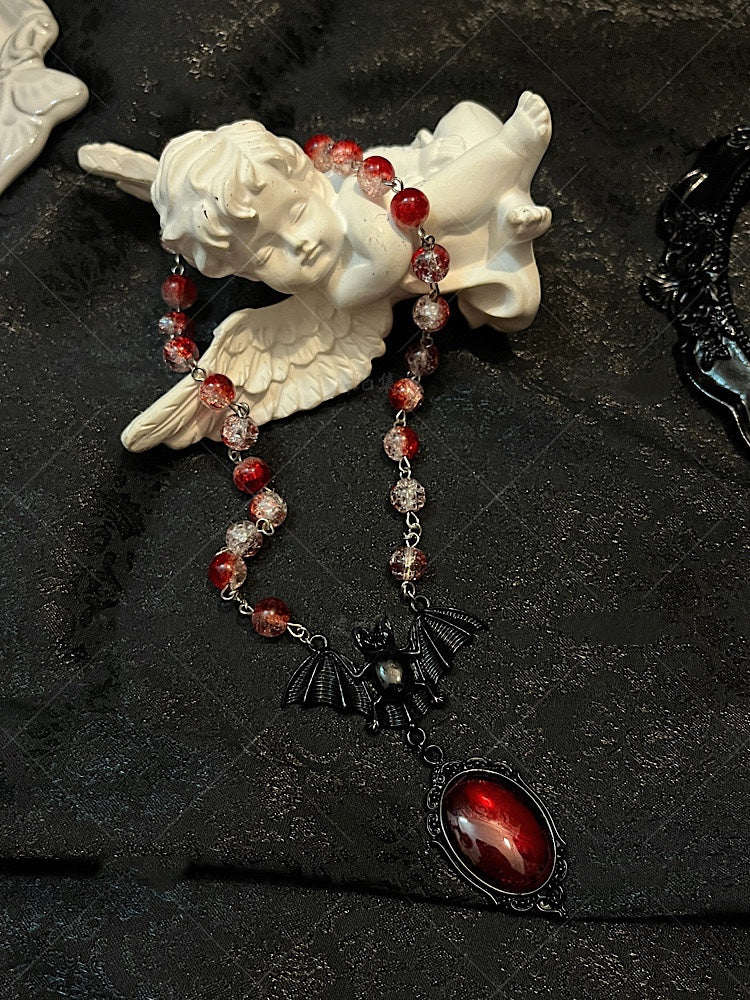 Handmade Beaded Chian Gothic Vampire Necklace
