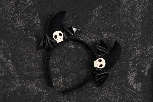 Skull Wings Decorated Black Devil Horns KC