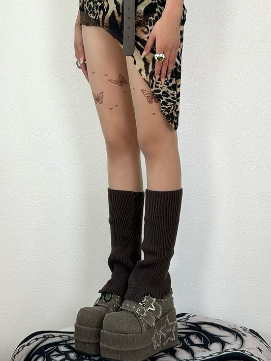 Nude Y2K Butterfly Print Tights