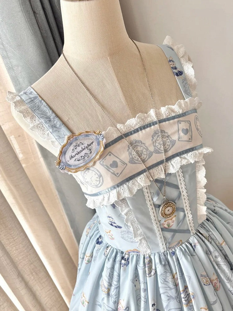 Blue Embroidery Brooch