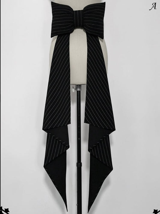 Bunny Theater Black Bowknot Striped Train