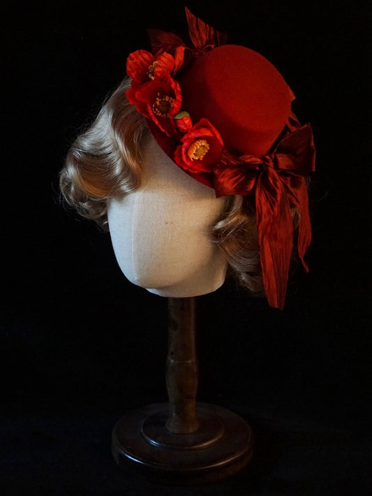 6 Color Options Handmade Floral Design Veil Mini Hat