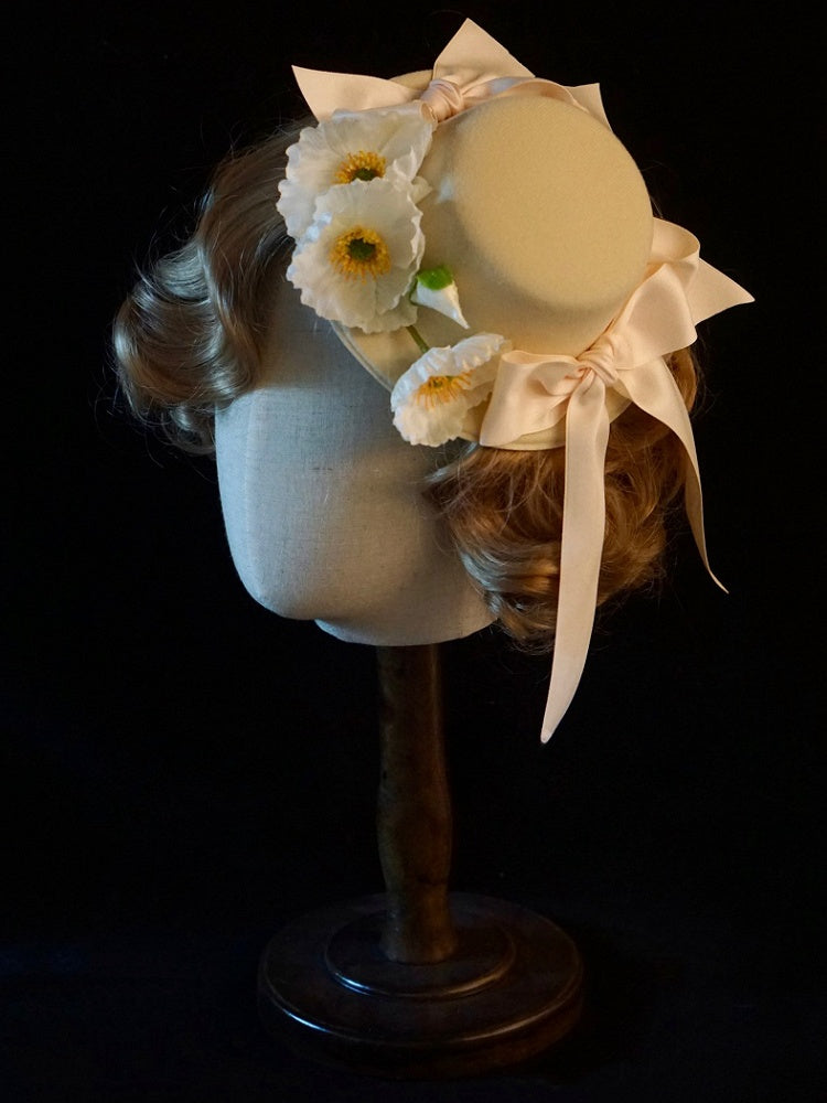 6 Color Options Handmade Floral Design Veil Mini Hat