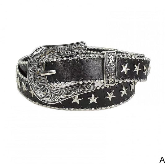 Star Studs Pop Punk Black Waist Belt