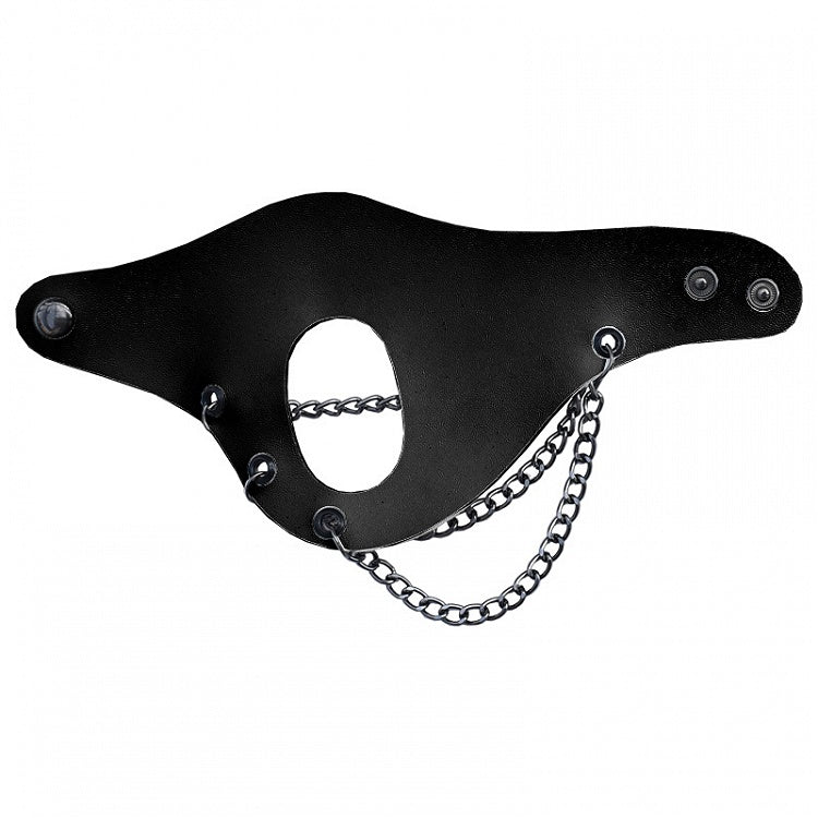 Black / White PU Chain Glove