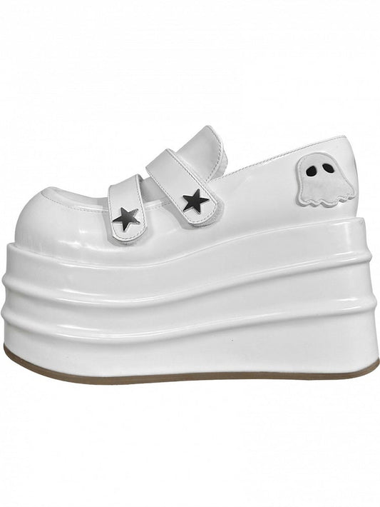 Clearance-Size 34 Little Ghost Design White Platforms