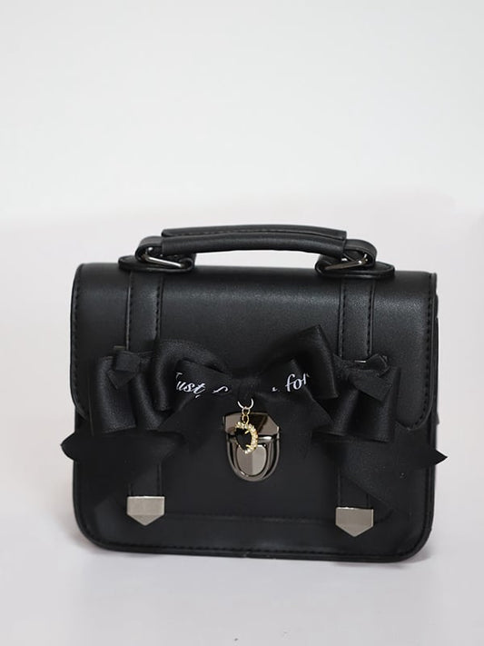 Jirai Kei Black and Pink/Pink Bowknots Fold-over Flap JK Tote Bag