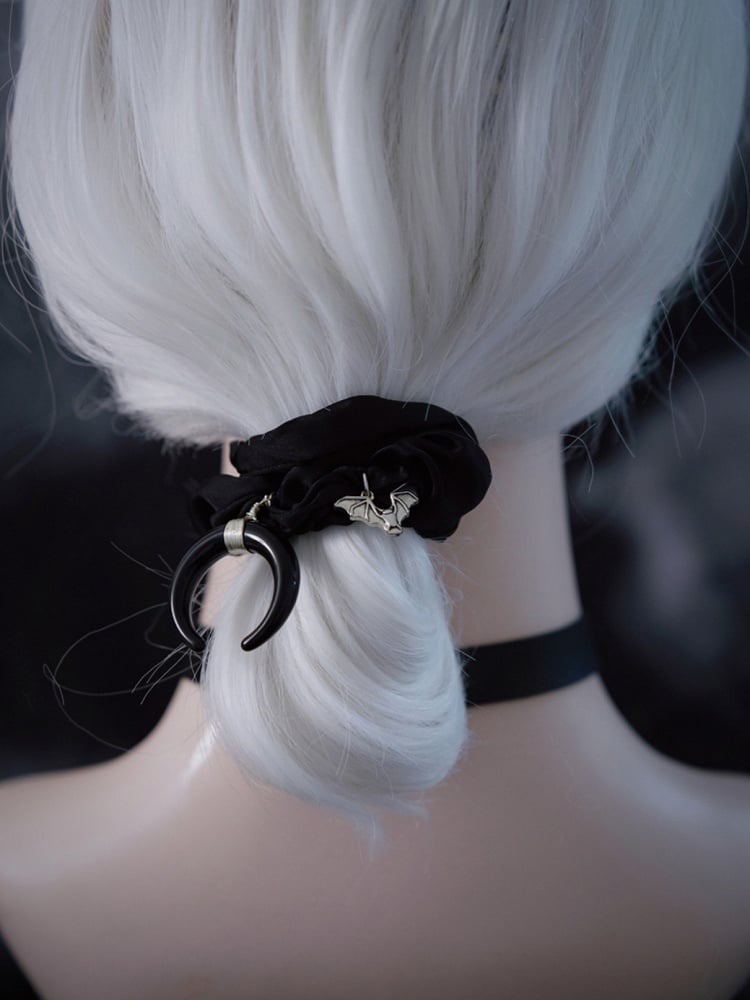 Clearance-Bat and Crescent Design Scrunchie