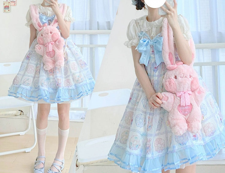 Candy Rabbit Plush Rabbit-Shaped Crossbody