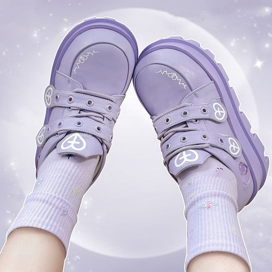 Purple Water Injected Heart Design Platforms