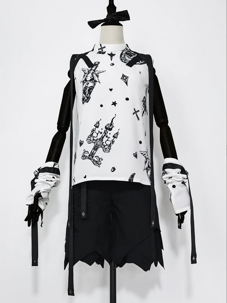 Glimpse Gossip Candlestick and Potion Bottle Print Sleeveless Top