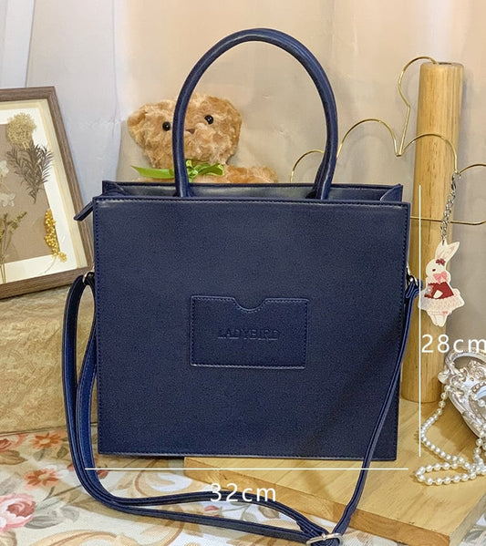 Dark Blue Tote Bag Crossbody Alice in Wonderland Theme