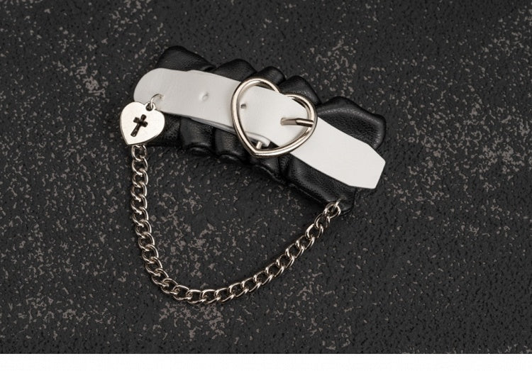 Handmade Faux Leather Sweetheart Buckle Design Hairclip