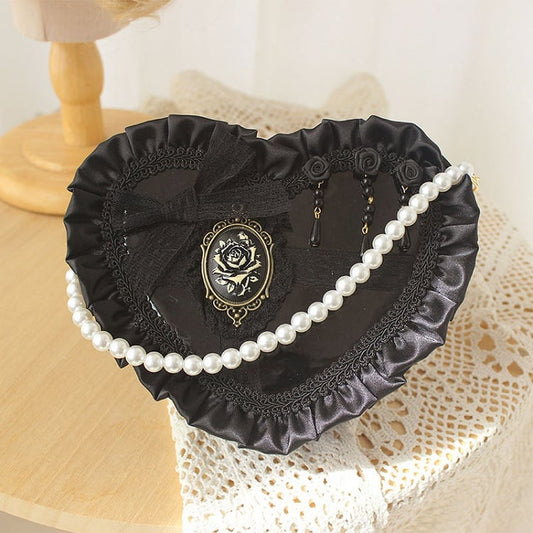 Black Heart Shaped Tote Bag / Crossbody