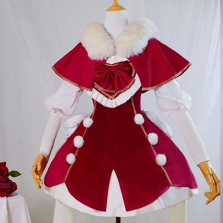 Plus Sizes Available PInk and Blue/Red Heart-shaped Bodice Christmas Dress