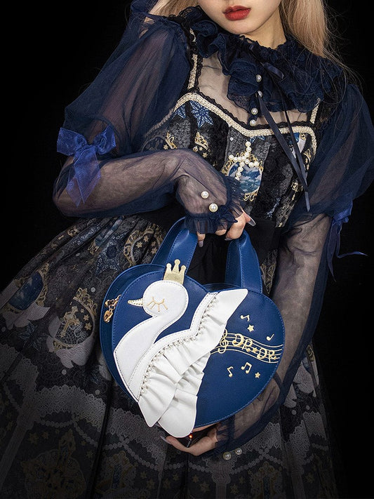 Little Swan Nocturne Lolita Crossbody Heart-shaped Bag