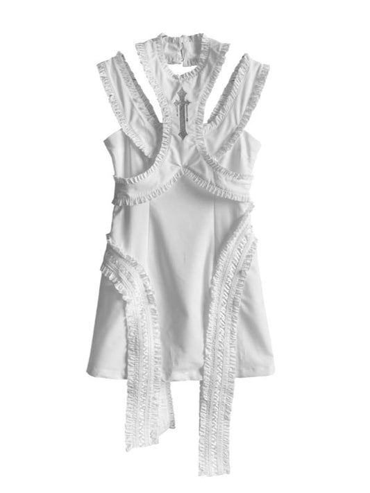 Alternative Fashion Cross Embroidery Punk Dress