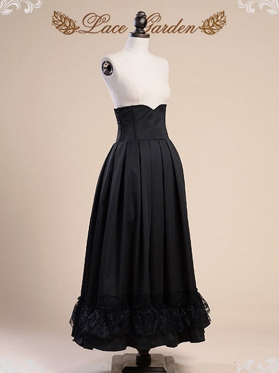 Victoria High Waist Flounce Hemline Long Skirt