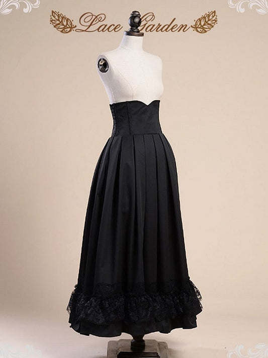 Victoria High Waist Flounce Hemline Long Skirt