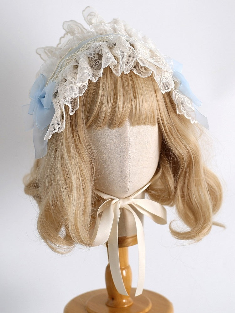 9 Color Options Sweet Lolita Bowknot Details Ruffled Hairband