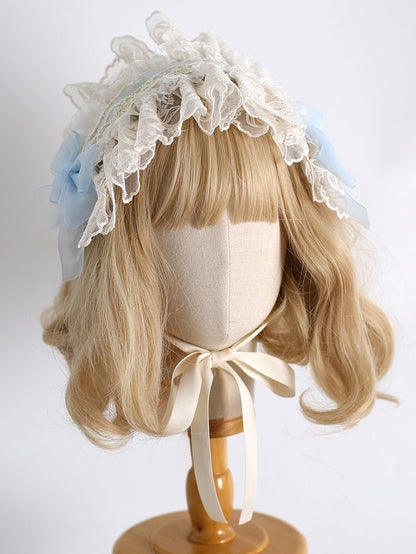 9 Color Options Sweet Lolita Bowknot Details Ruffled Hairband